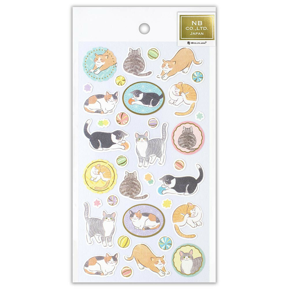 Yufumi Gold-Foil Cats - Sticker Sheet