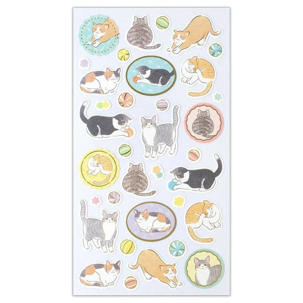 Yufumi Gold-Foil Cats - Sticker Sheet