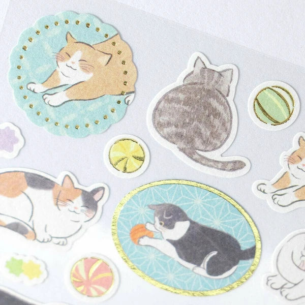 Yufumi Gold-Foil Cats - Sticker Sheet