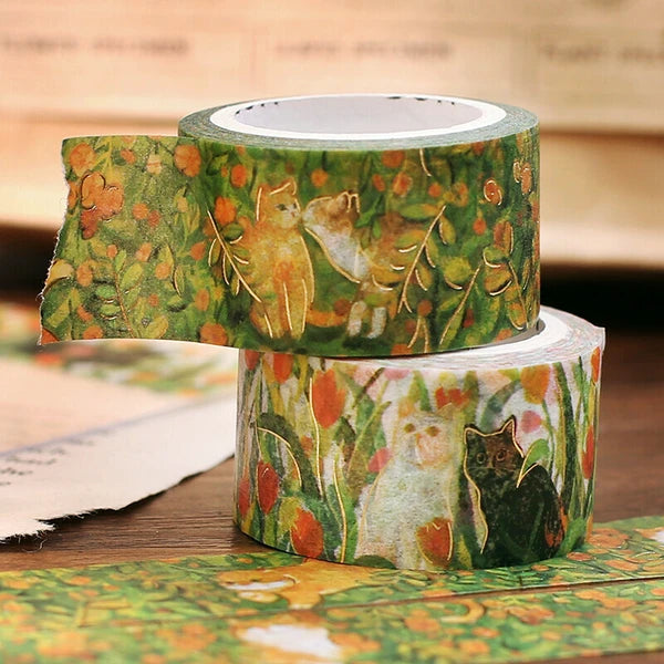 Find Me - Flowers and Cats Washi Tape