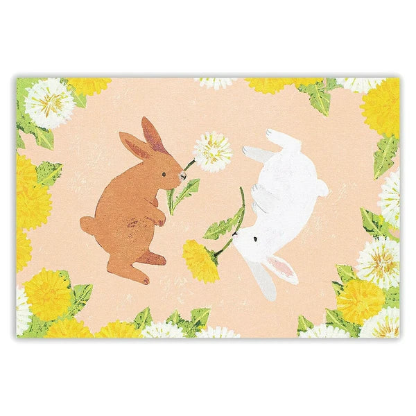 Rabbit and Dandelion - Postcard