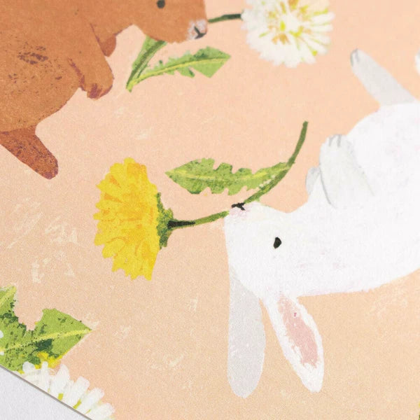 Rabbit and Dandelion - Postcard