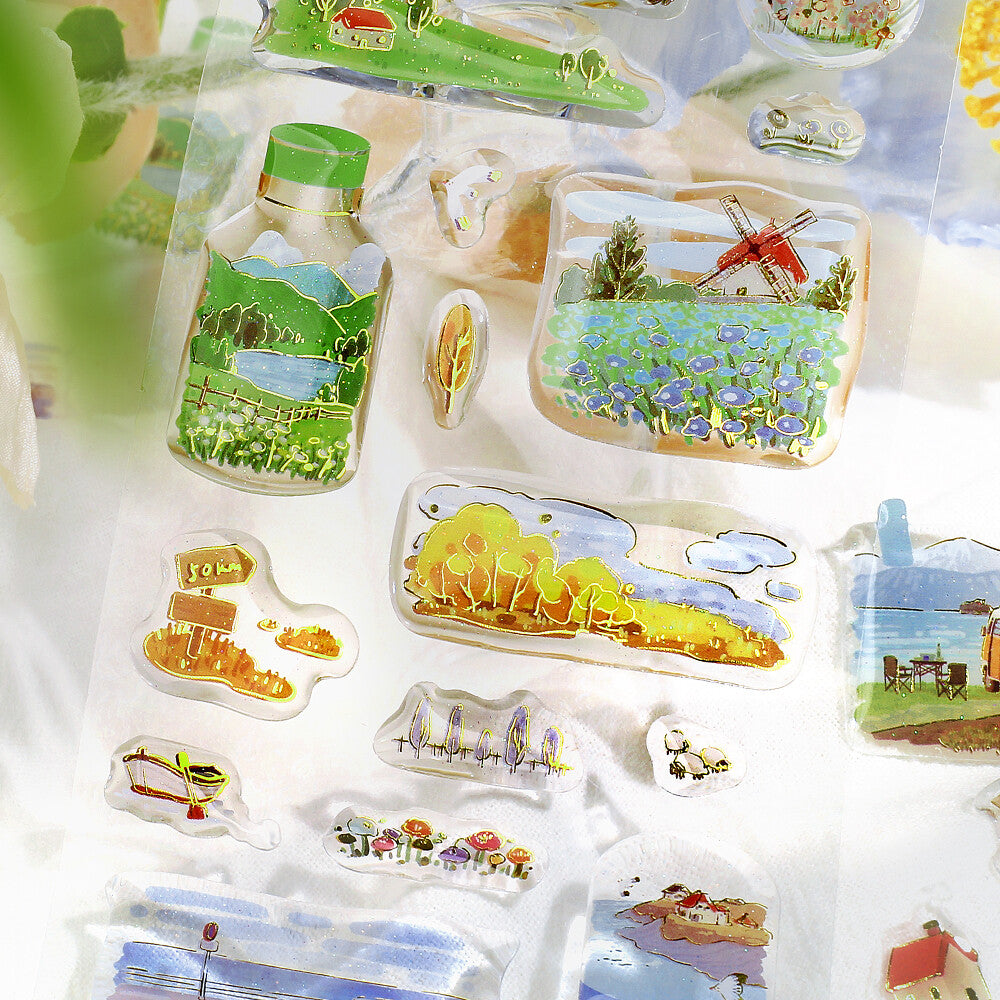 Traveling Scene - Crystal Deco Sticker