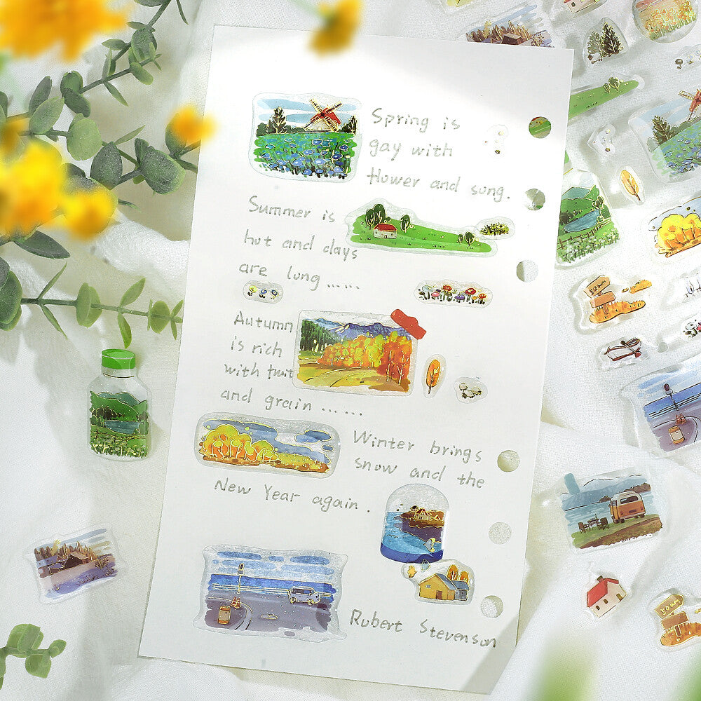 Traveling Scene - Crystal Deco Sticker