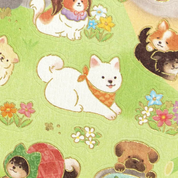 Dogs in Japanese Garden - Sticker Sheet