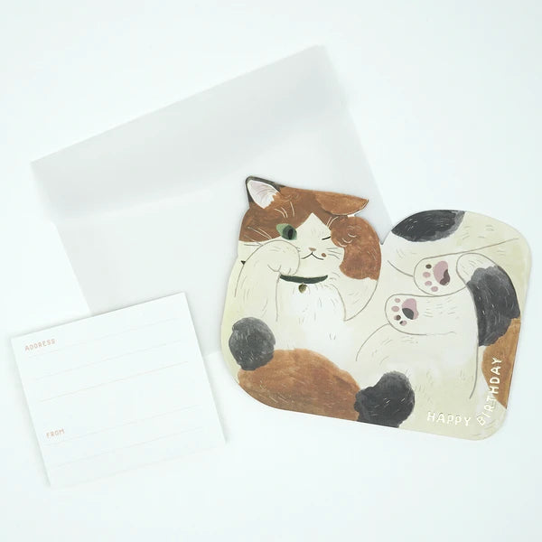 Calico Cat - Birthday Greeting Card