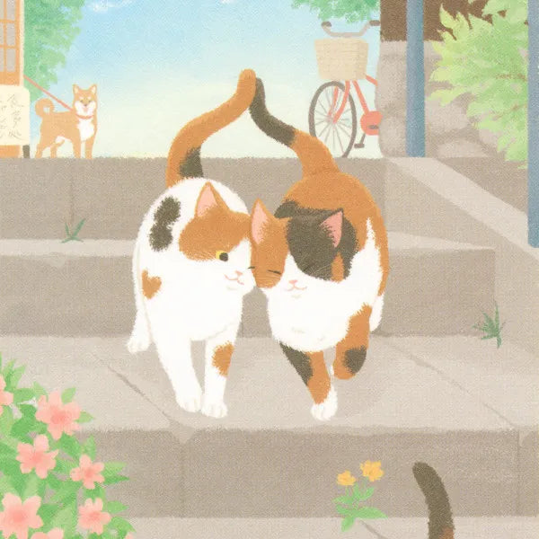 Kittens in Shitamachi - Postcard