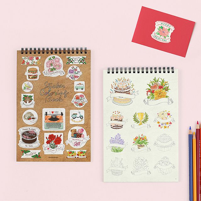 Sticker Colouring Book