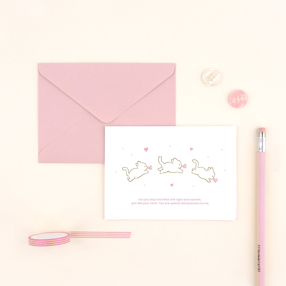 Fluffy Love - Letterpress Greeting Card