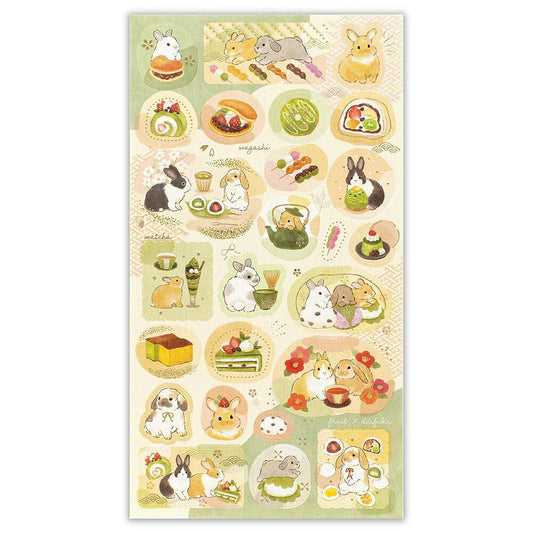 Rabbits and Japanese Sweets - Sticker Sheet