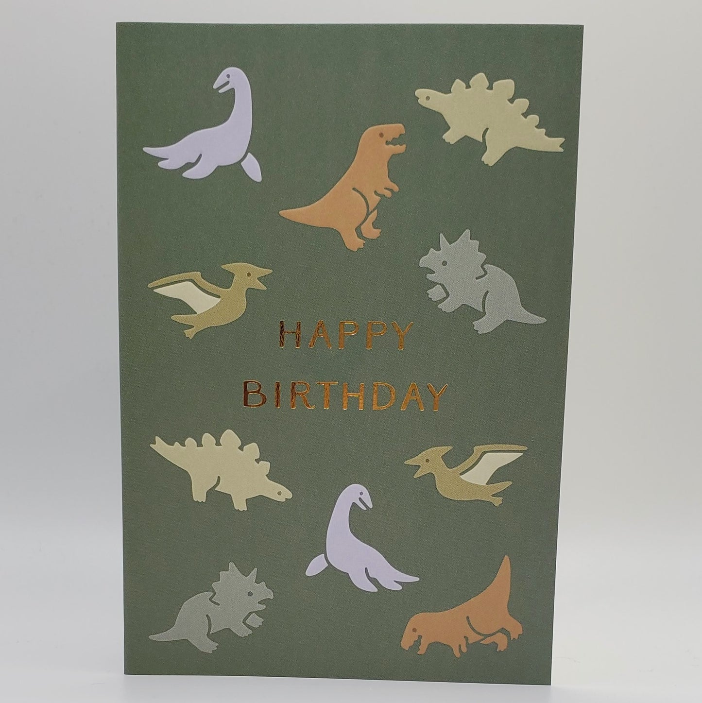 Birthday Dinosaurs - Embossed Greeting Card