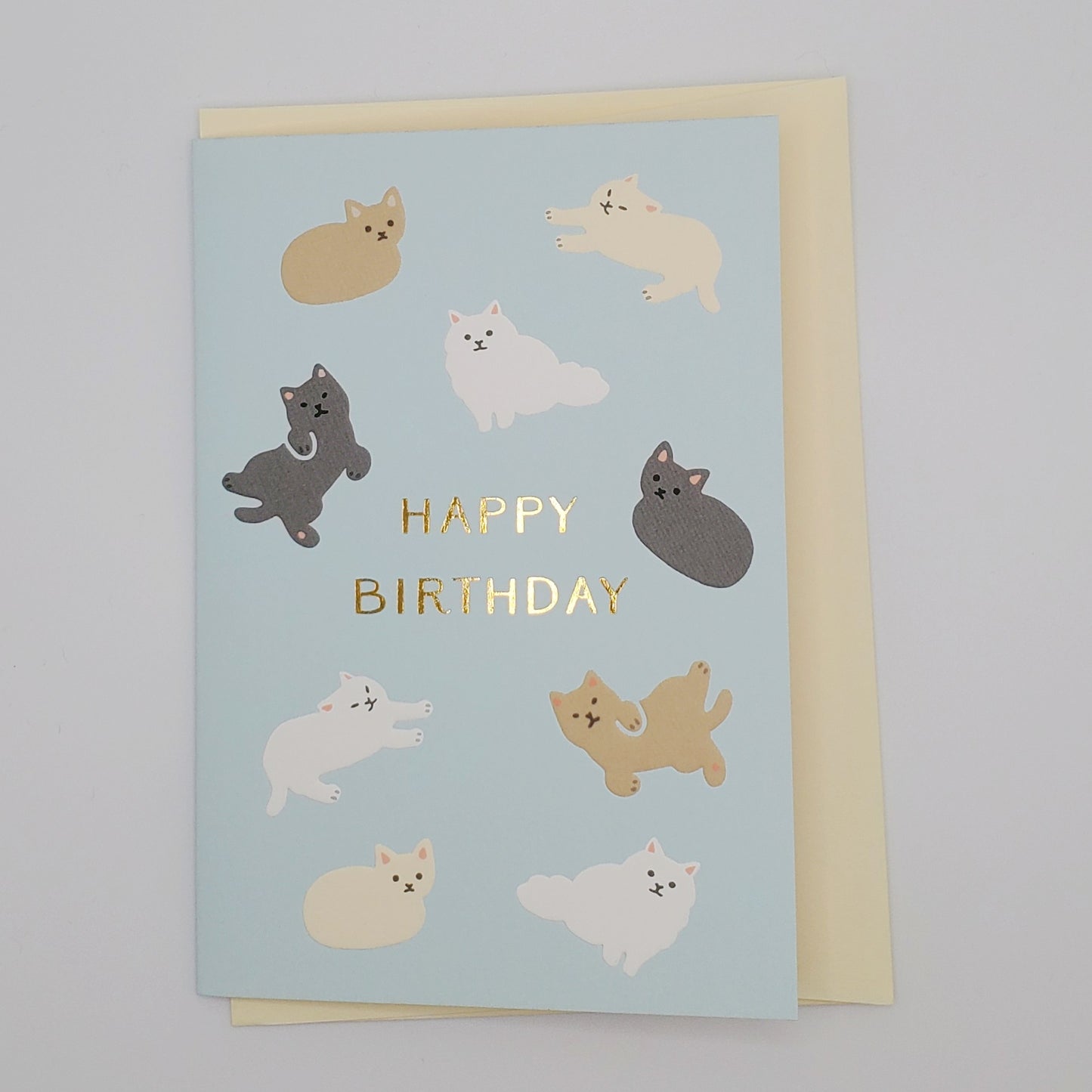 Birthday Cats - Embossed Greeting Card
