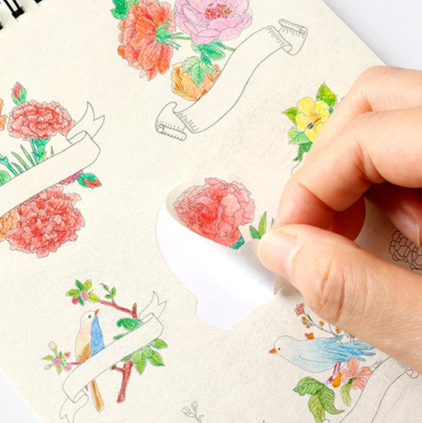 Sticker Colouring Book