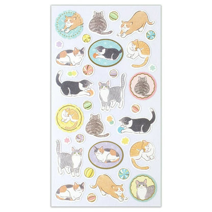 Yufumi Gold-Foil Cats - Sticker Sheet