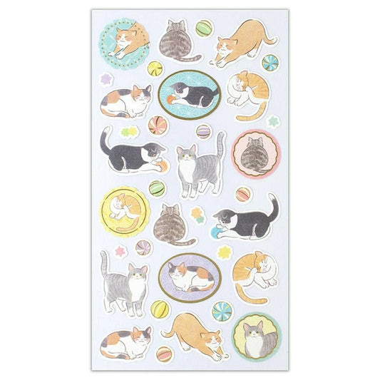 Yufumi Gold-Foil Cats - Sticker Sheet