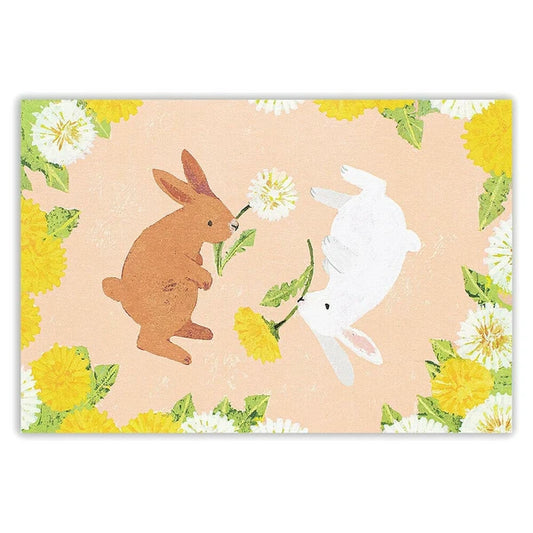 Rabbit and Dandelion - Postcard