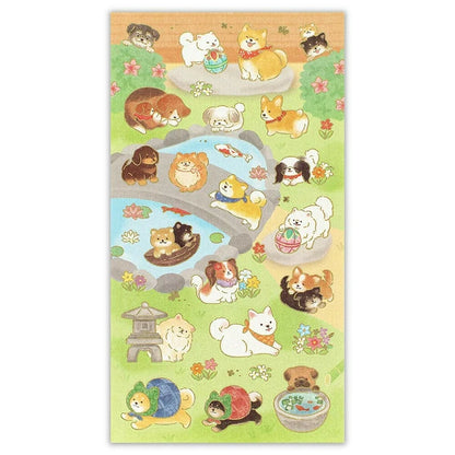 Dogs in Japanese Garden - Sticker Sheet