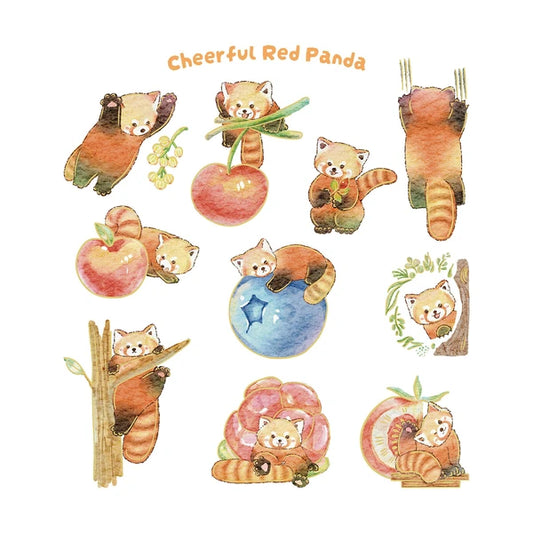 Cheerful Red Panda - Sticker Set