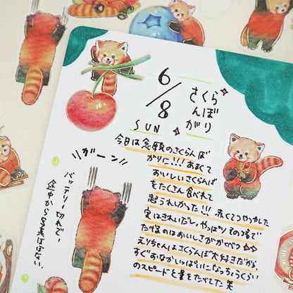 Cheerful Red Panda - Sticker Set
