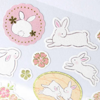 Yufumi Gold-Foil Rabbits - Sticker Sheet