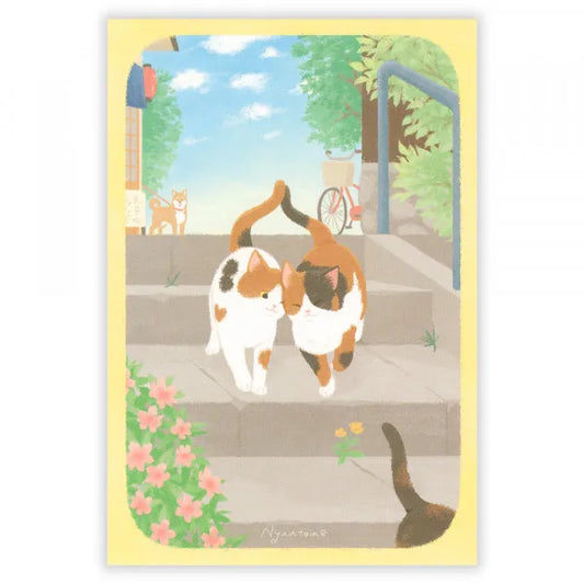 Kittens in Shitamachi - Postcard