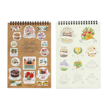 Sticker Colouring Book