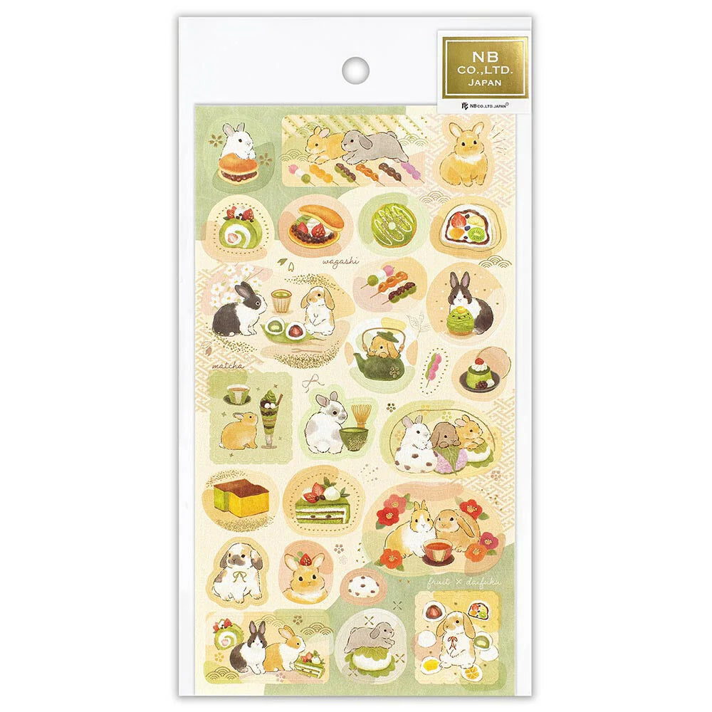 Rabbits and Japanese Sweets - Sticker Sheet