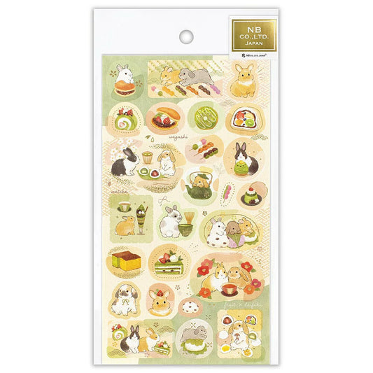 Rabbits and Japanese Sweets - Sticker Sheet
