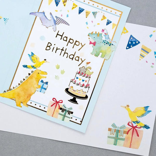 Dinosaur Birthday Party - Mini Greeting Card