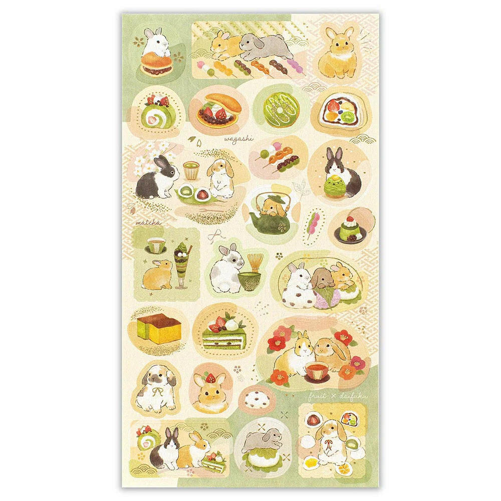Rabbits and Japanese Sweets - Sticker Sheet