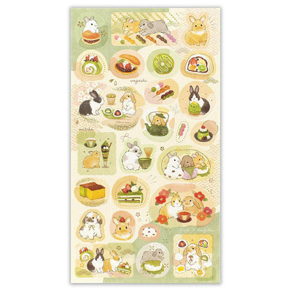 Rabbits and Japanese Sweets - Sticker Sheet