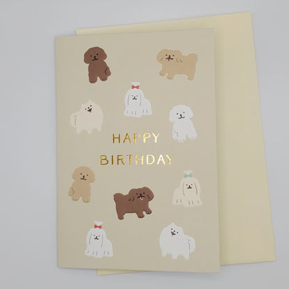Birthday Dogs - Embossed Greeting Card